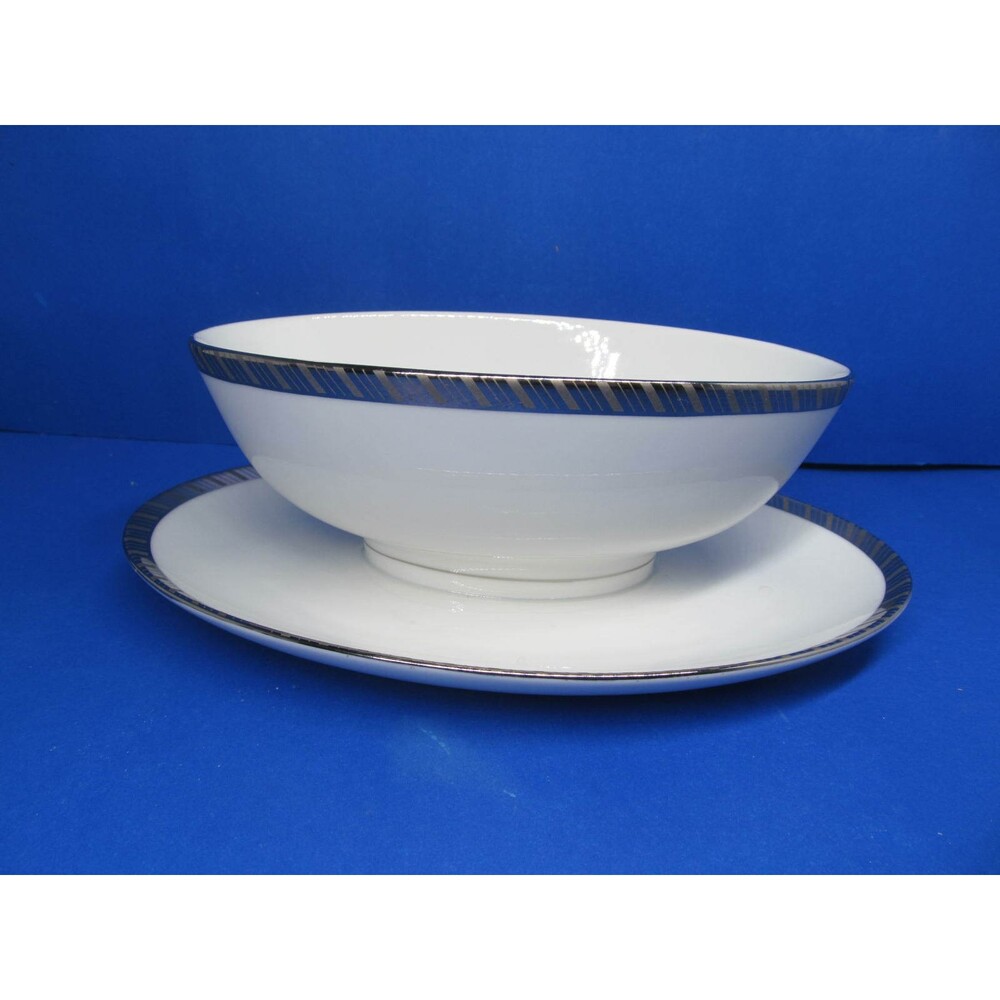 Rosenthal Gloriette Platin Gravy Boat With Attached Underplate Germany See Descr